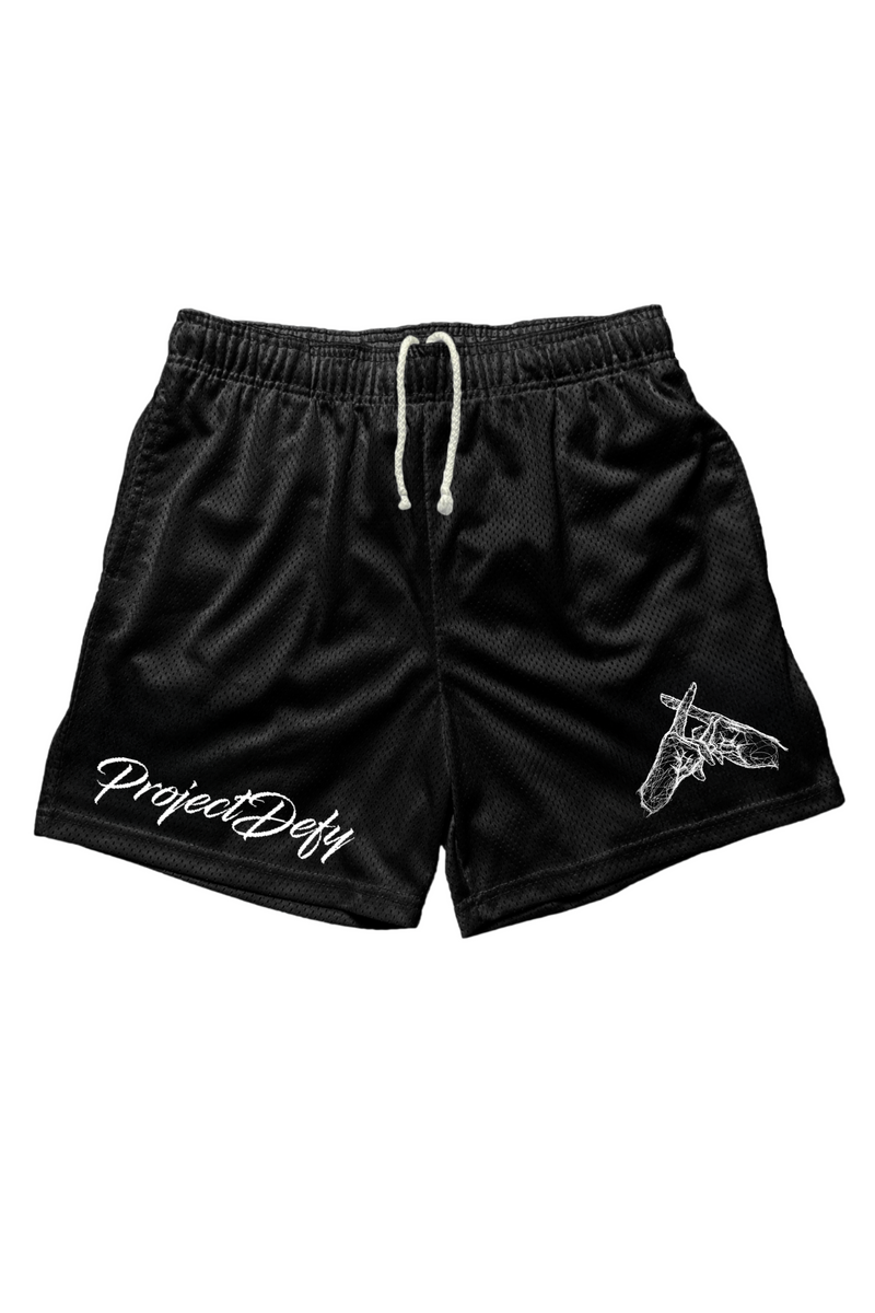 BLACK DEFY MESH SHORTS