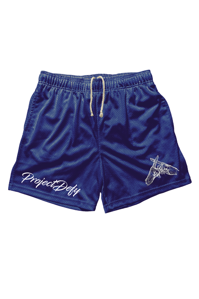 NAVY DEFY MESH SHORTS