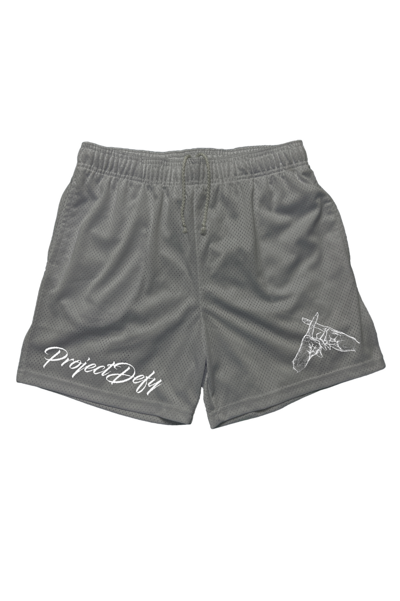 GREY DEFY MESH SHORTS